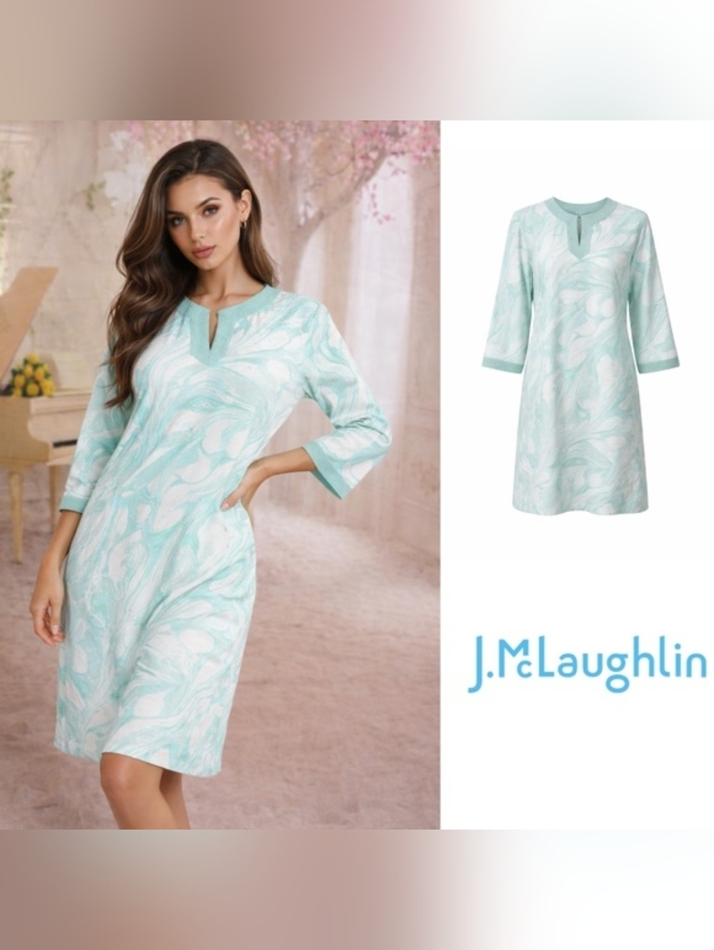 J. McLaughlin Cody Glass Mint Dress Size Small